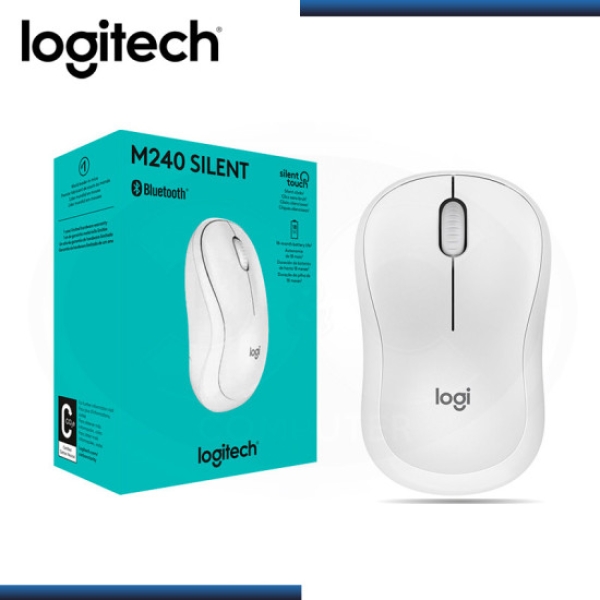 MOUSE LOGITECH M240 SILENT WIRELESS BT WHITE (910-007116)