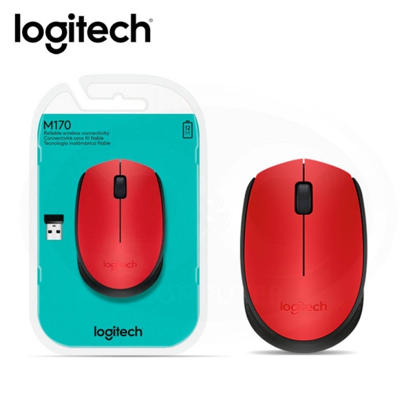 MOUSE LOGITECH M170 WIRELESS RED (910-004941)