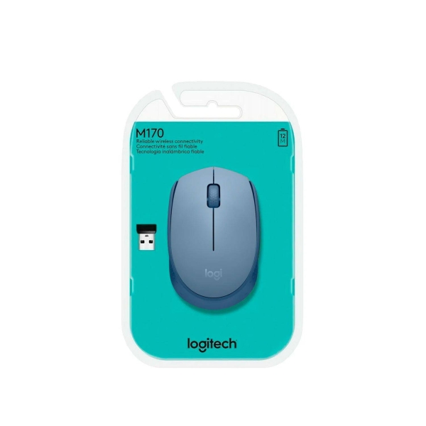 MOUSE LOGITECH M170 WIRELESS BLUE GRAY (910-006863)