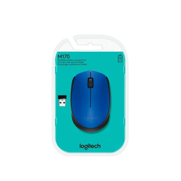 MOUSE LOGITECH M170 WIRELESS BLUE (910-004800)