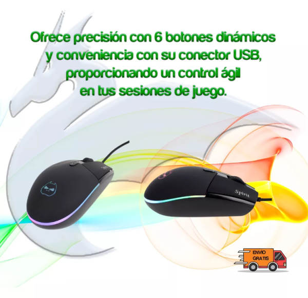 MOUSE GAMER SPIRIT HA-M428 6400DPI