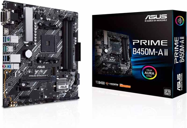MOTHERBOARD ASUS PRIME B450M-A II AMD B450 AM4 SOCKET, VGA, HDMI, DVI-D, USB 3.2 GEN2