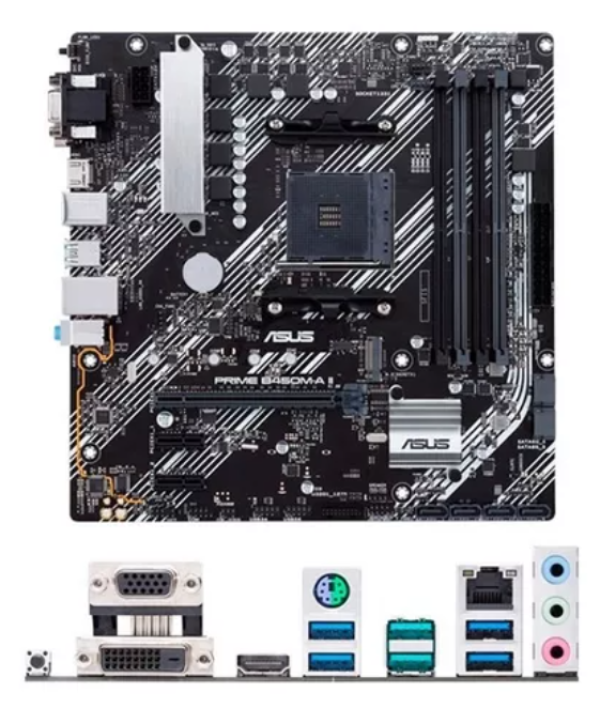 MOTHERBOARD ASUS PRIME B450M-A II AMD B450 AM4 SOCKET, VGA, HDMI, DVI-D, USB 3.2 GEN2