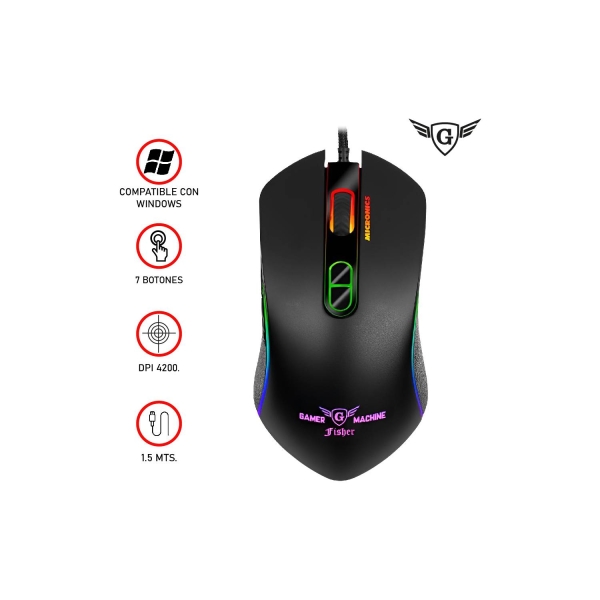 FISHER MIC M810 MOUSE GAMER USB RGB 7B 4200DPI MICRONICS