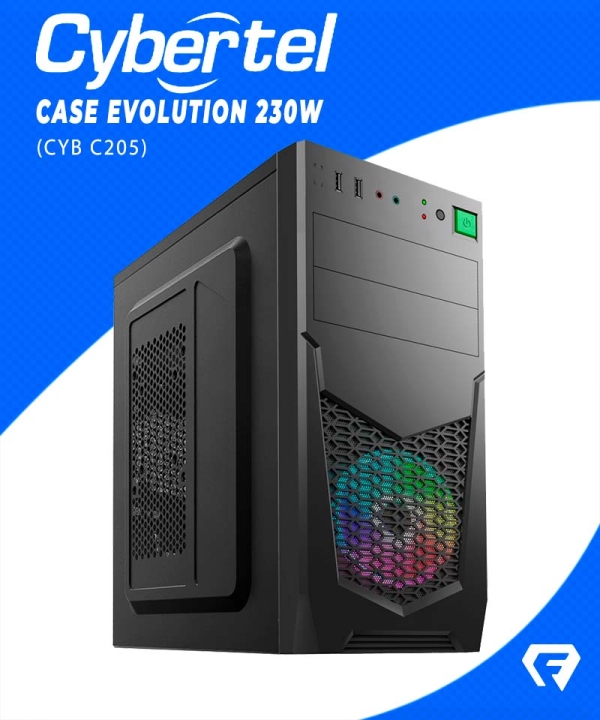 EVOLUTION CYB C205 GABINETE 230W (D:35CM W:17.5CM H:40.8CM) FAN 12CM RAINB