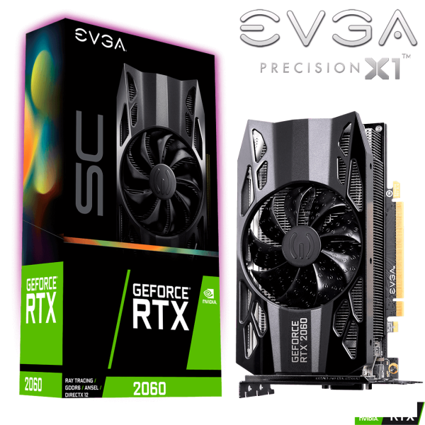 EVGA GEFORCE RTX 2060 SC, OVERCLOCKED, 06G-P4-2062-KR, 6GB GDDR6 192-BIT