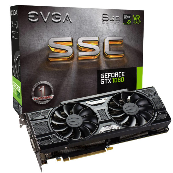 EVGA GEFORCE GTX 1060 SSC GAMING, 06G-P4-6264-RX, 6GB GDDR5, ACX 3.0 & LED 192 BIT