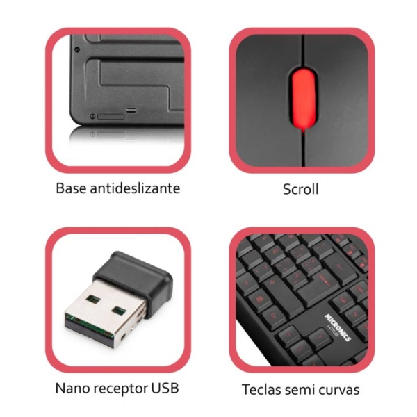 KIT LOTUS MIC T808 TECLADO + MOUSE WIFI MICRONICS
