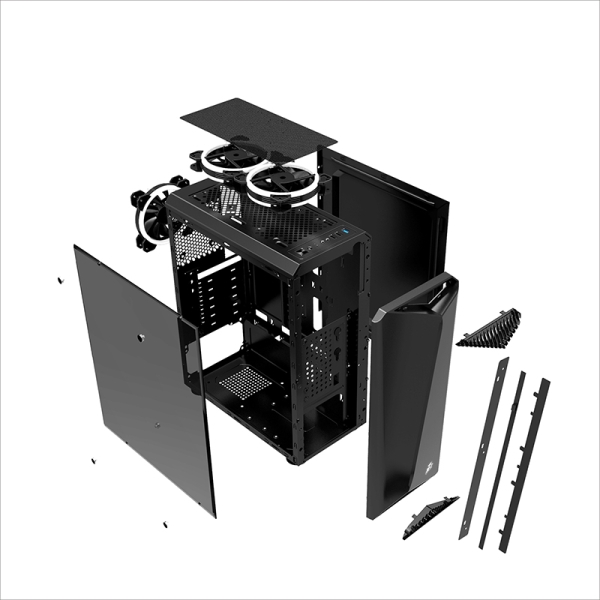 1ST PLAYER R3 RAINBOW RGB BLACK S/FUENTE