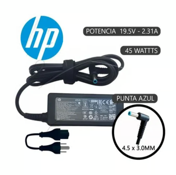 CARGADOR COMPATIBLE LAPTOP HP PUNTA AZUL 195V - 231A