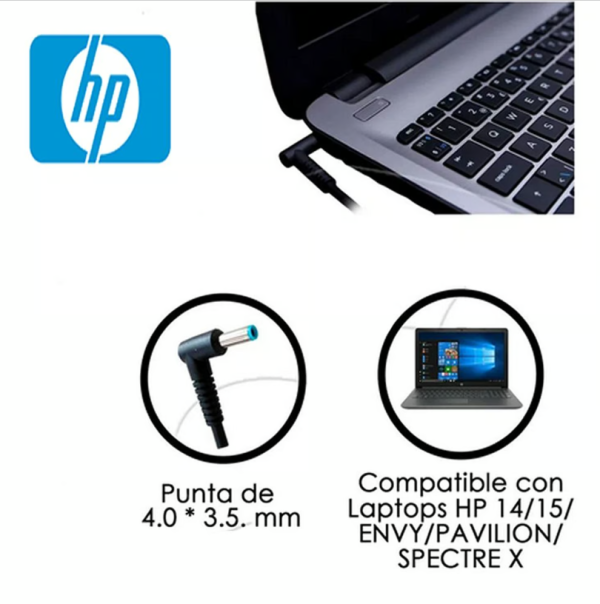 CARGADOR COMPATIBLE LAPTOP HP PUNTA AZUL 195V - 231A