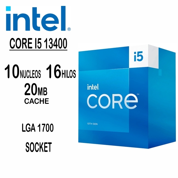 PROCESADOR INTEL CORE I5 13400 2.5GHZ, 20MB, 10 NULEOS, GRAFICO INTEGRADO UHD 730, LGA 1700
