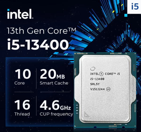 PROCESADOR INTEL CORE I5 13400 2.5GHZ, 20MB, 10 NULEOS, GRAFICO INTEGRADO UHD 730, LGA 1700