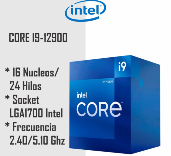PROCESADOR INTEL CORE I9 12900 2.40 GHZ, 30MB, 16 NUCLEOS, LGA 1700