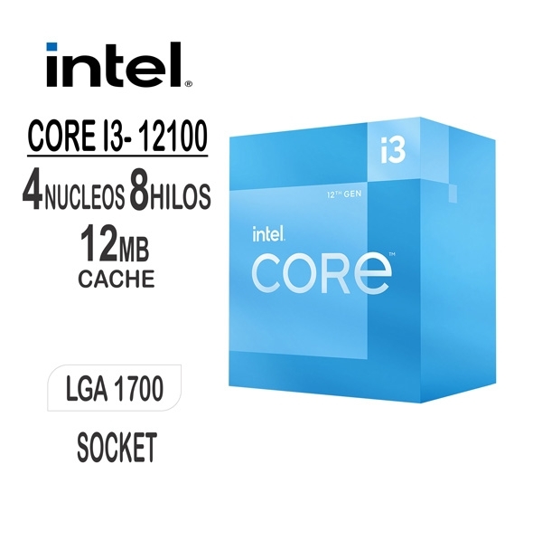 PROCESADOR INTEL CORE I3-12100 3.3GHZ /4.3GHZ 12MB LGA 1700