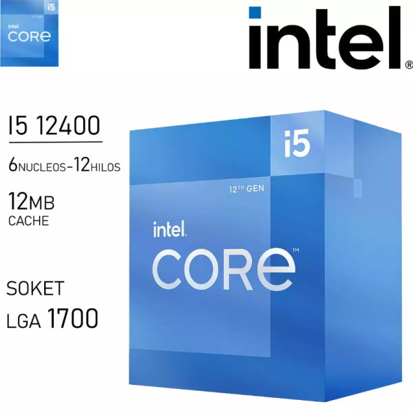 PROCESADOR INTEL CORE I5-12400 2.5GHZ /4.4GHZ 18MB LGA 1700
