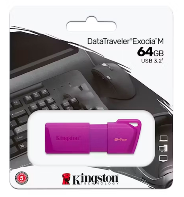DATA TRAVELER EXODIA M KINGSTON 64 GB USB 3.2 / ACCKCU2L647LP