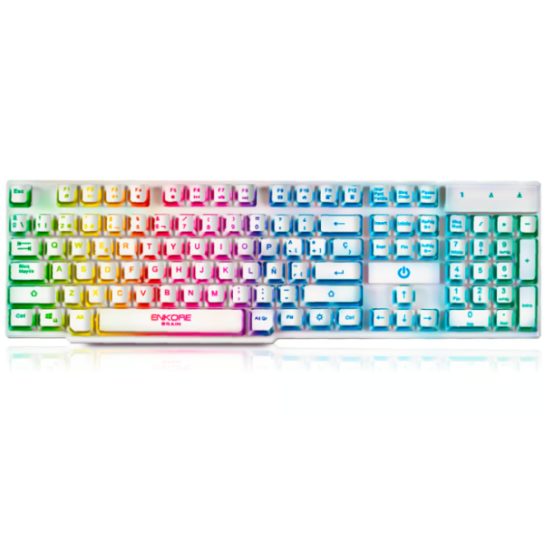 BRAIN ENK603W TECLADO GAMER USB RAINBOW ENKORE
