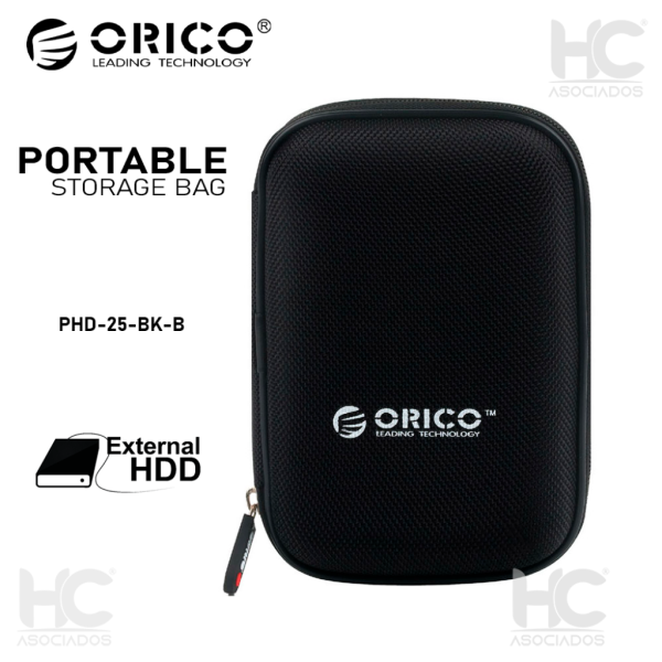 FUNDA DE DISCO EXTERNO ORICO (PHD-25-BK-BP) NEGRO
