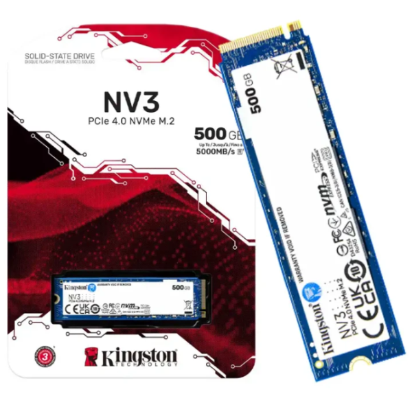 UNIDAD EN ESTADO SOLIDO KINGSTON 500GB NV3 PCIE 4.0 NVME M.2 SSD