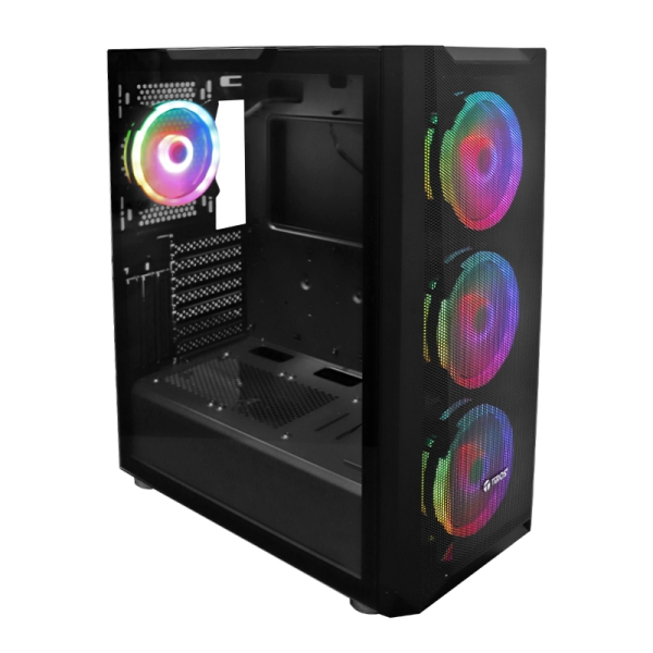 CASE GAMER TEROS TE-1162N, MID TOWER, USB 3.0 / USB 2.0, AUDIO, VENTILADOR ARGB, NEGRO
