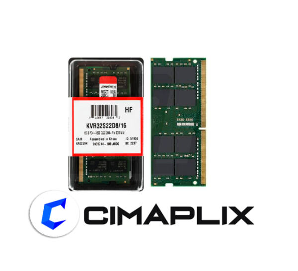 MEMORIA RAM SODIMM KINGSTON KVR32S22S8/16, 16GB, DDR4-3200MHZ, CL22, 1.2V, 260-PIN, NON-ECC.