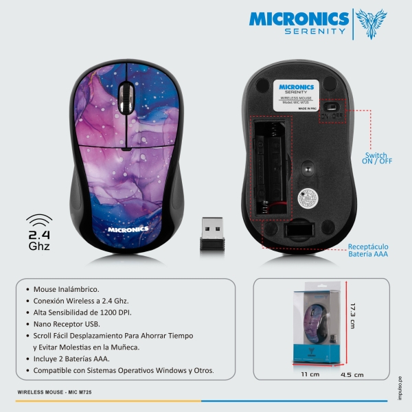 SERENITY MIC M725 MOUSE MICRONICS
