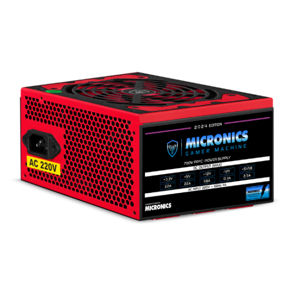 FUENTE DE PODER GAMER ATX 700W REAL PPFC MICRONICS P7000
