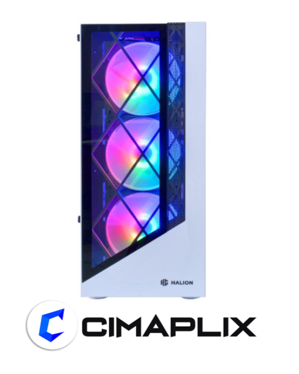 HALION CASE GAMER CON FUENTE DRAGON CR15 WHITE