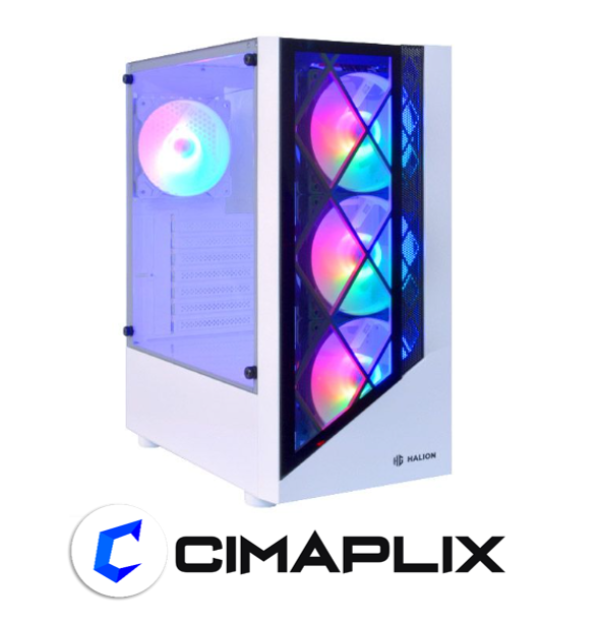 HALION CASE GAMER CON FUENTE DRAGON CR15 WHITE