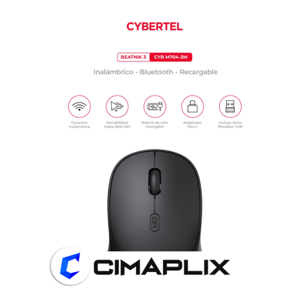 BEATNIK 3 NUDE CYB M704-3M MOUSE BT WIFI RECARGABLE CYBERTEL