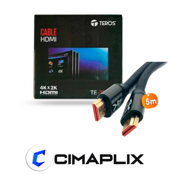 CABLE HDMI 2.0 TEROS TE-7125N 5 METROS 4K X 2K - NEGRO
