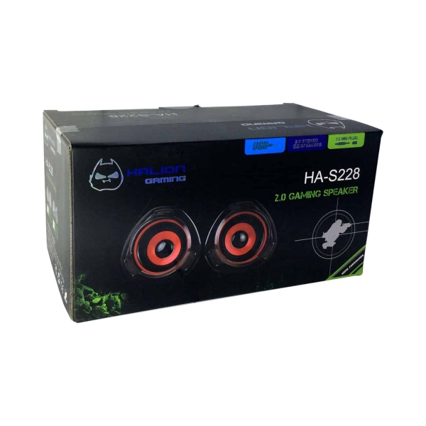 PARLANTE 2.0 USB HALION HA-S228 ROJO