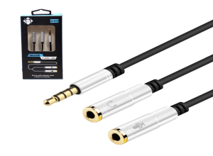 ADAPTADOR DE CONEXION TIPO "Y" 3.5 MM SONIDO / CAJA