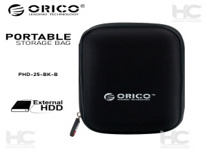 FUNDA DE DISCO EXTERNO ORICO (PHD-25-BK-BP) NEGRO