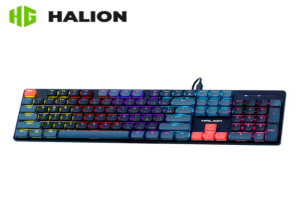 TECLADO HALION DROGO GR HA-K947G RAINBOW MECANICO SWITCH RED CONEXION USB