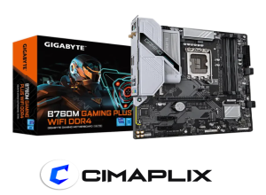 MOTHERBOARD GIGABYTE B760M GAMING PLUS WIFI DDR4, CHIPSET INTEL B760, LGA1700, MATX